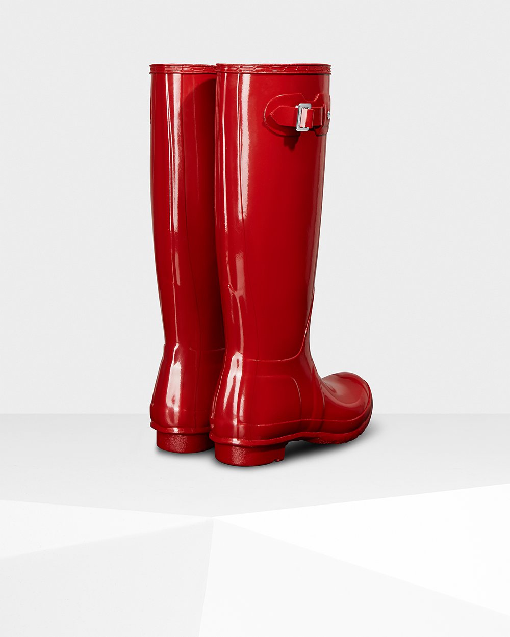 Bottes Hautes de Pluie Hunter Original Gloss Femme Rouge ZVDJRUH-15